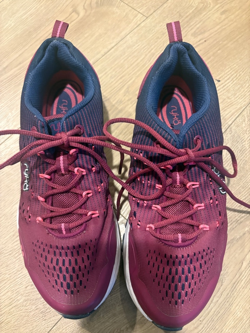 Ryka Women's Athletic Sneakers in Burgundy and Navy